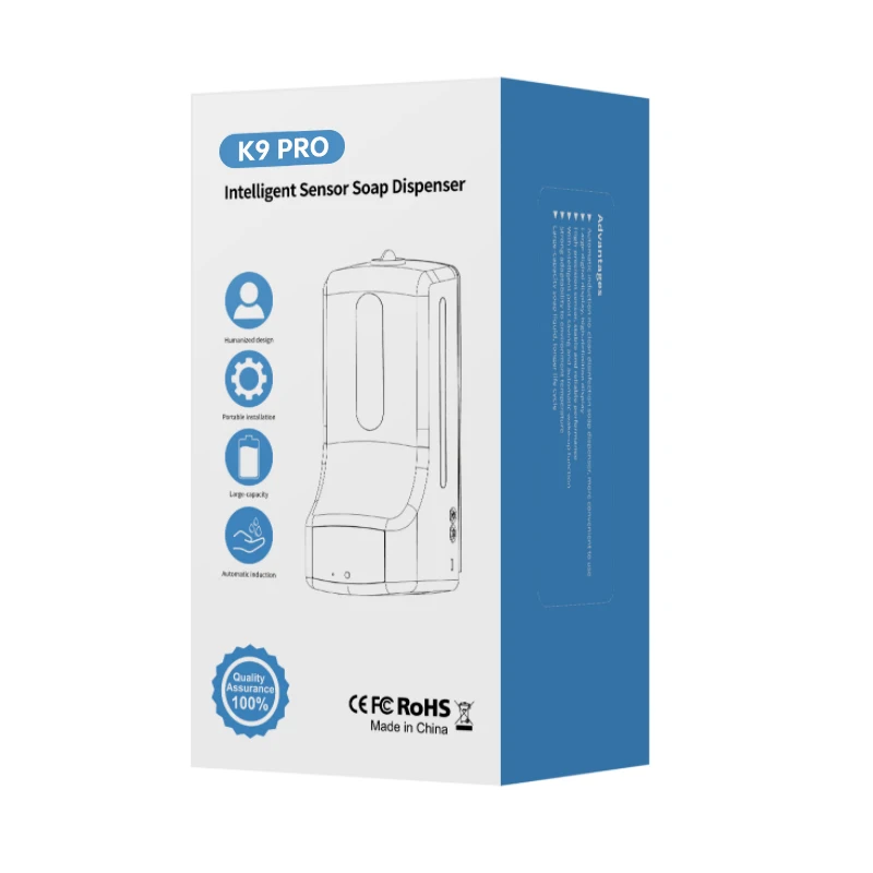 K9 Pro Auto Hand Sanitizer Alcohol Disinfection Automatic Liquid Soap Dispenser With Thermometer Sensor