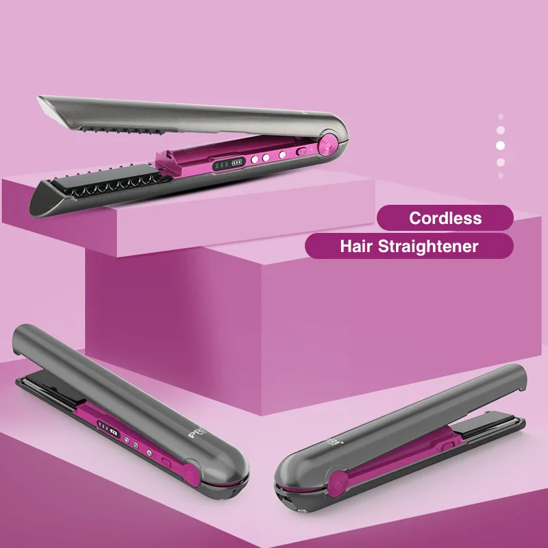 Factory Price 2 In 1 Cordless Hair Straightener And Curler Wireless Flat Iron