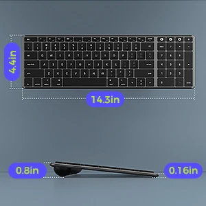 Seenda JP-064BA-2 Office Portable Multi Device Thin Wireless Bt3.0 Universal Blue tooth Keyboard For Mac Pc Tablets Window