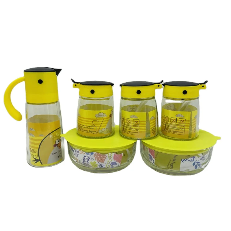 Wholesale High Quality  Glass kitchen oil and vinegar separator and glass fresh-keeping bowl  Little Bird Kitchen Big gift box