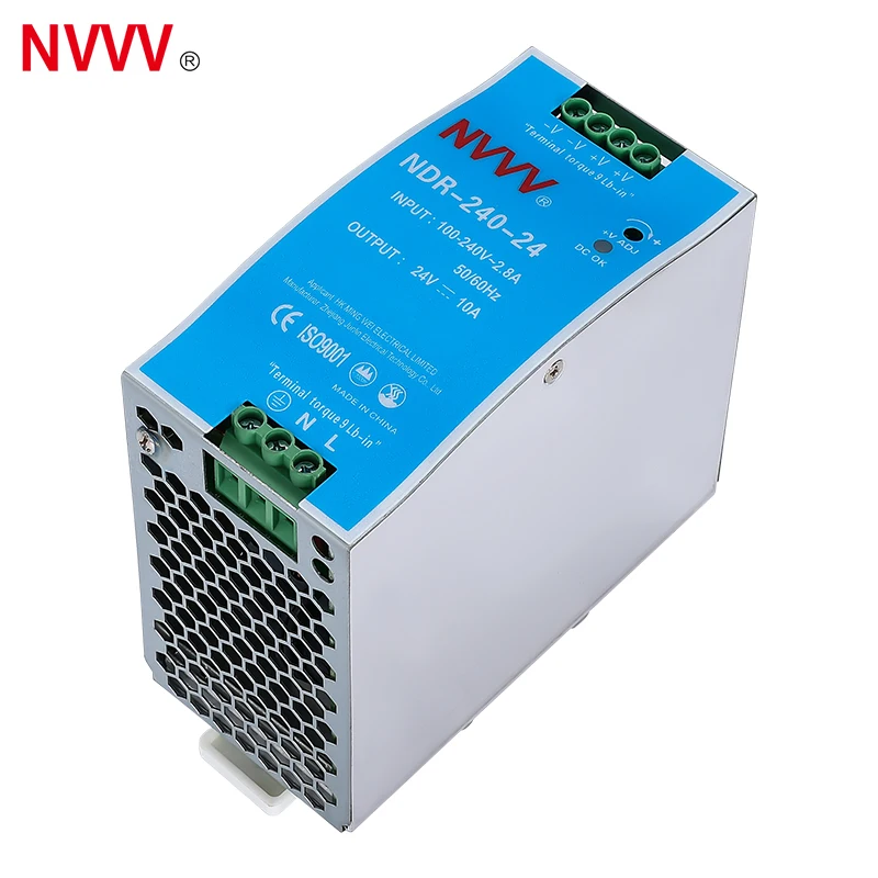 Nvvv NDR-240-24 240W 24V 10A импульсивный источник питания постоянного тока переменного dc промышленная din-рейку импульсный