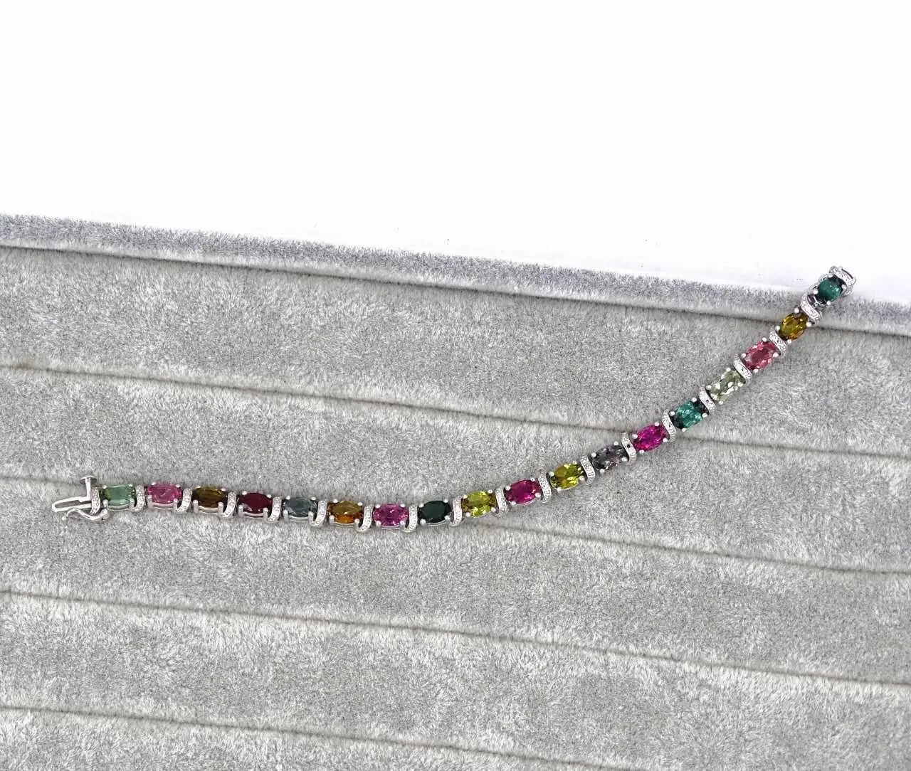 Firstmadam S925 Sterling Silver Colored Gemstone Bracelet Wholesale