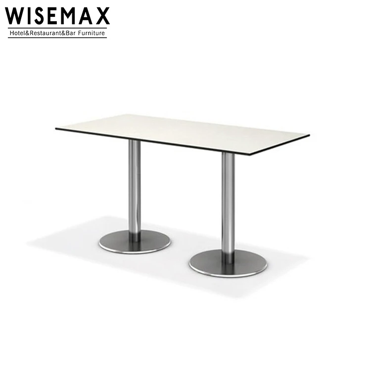 WISEMAX мебель, Прямая поставка с завода, современный кофейный бар, ресторан, досуг, стол из нержавеющей стали, квадратный обеденный стол для дома