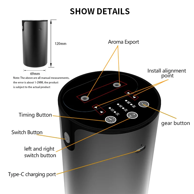 Essential Oil Aromatherapy Air Humidifier Car Diffuser Air Freshener Aromatherapy Household Waterless Aroma Diffuser