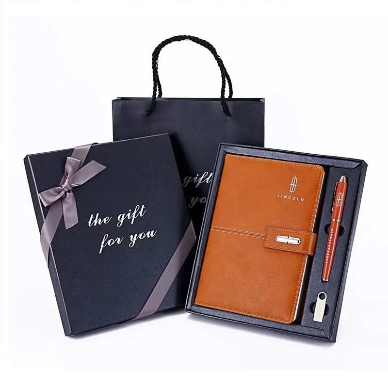 Factory Direct Price Custom Printing Logo Multi-function Wholesale A5 Size Business Notebook With Gift Box