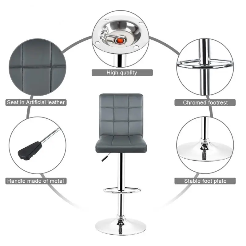 Вращающийся барный стул из искусственной кожи регулируемая кухонная стойка обеденные стулья барные для дома и офиса