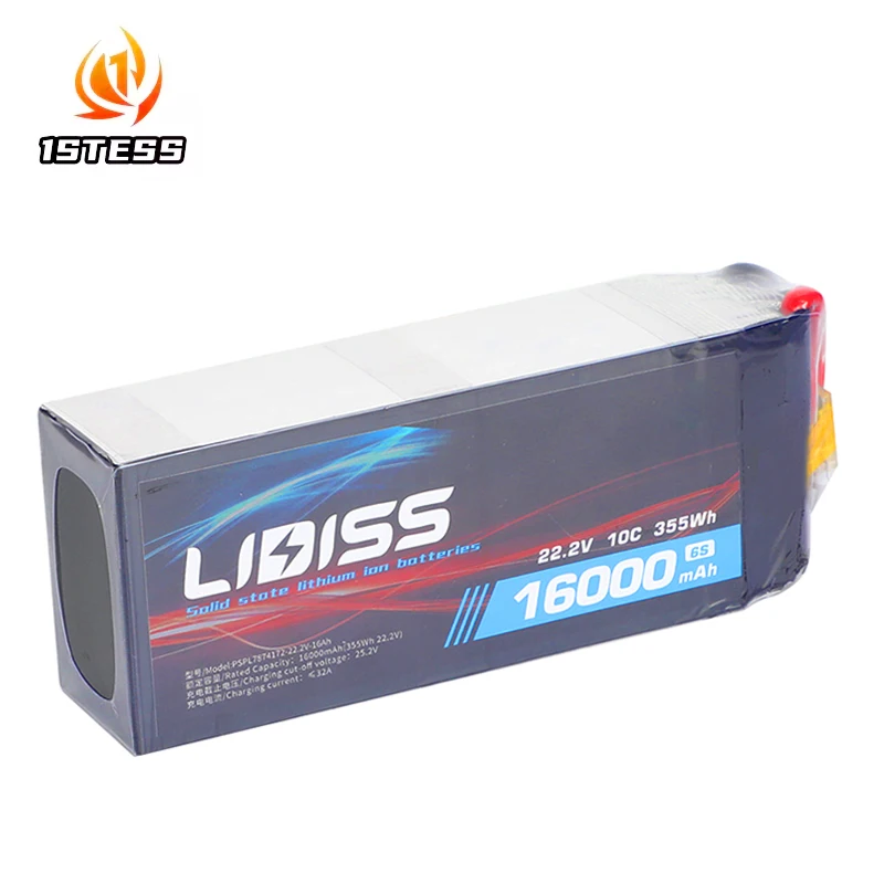 Литиевая батарея для дрона 22,2 В 10C 6S Lipo батарея 16000 мАч 22000 мАч 27000 мАч 30000 мАч 35000 мАч полутвердотельный БПЛА Аккумулятор для дрона