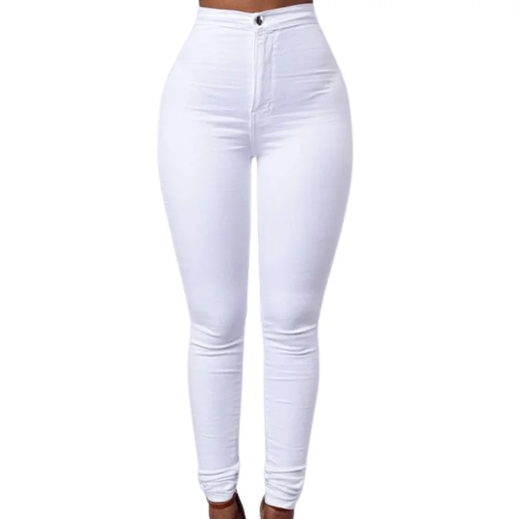 Wholesale Women Stretch High Waist Candy Color Stretch Solid Color Pants Trousers Women Pencil Casual Pants