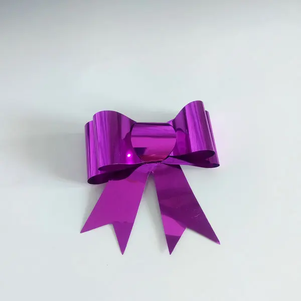 Mini Small Pre Made  Foil Plastic Ribbon  Christmas Gift Box Wrapping Decorations  Self Adhesive Stick  Bow