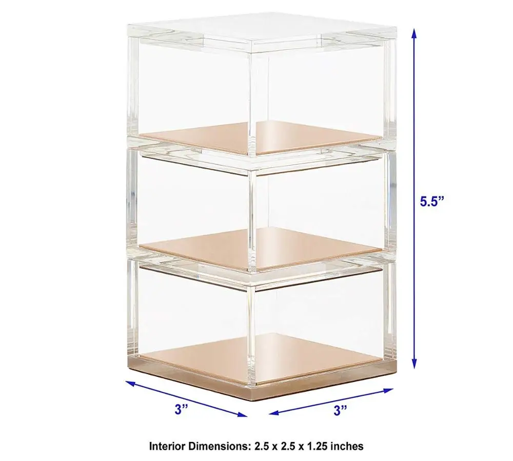 
Acrylic Gold 3 Tier Organizer Functional & Elegant Accessory Designed for Desk Office or Home 
