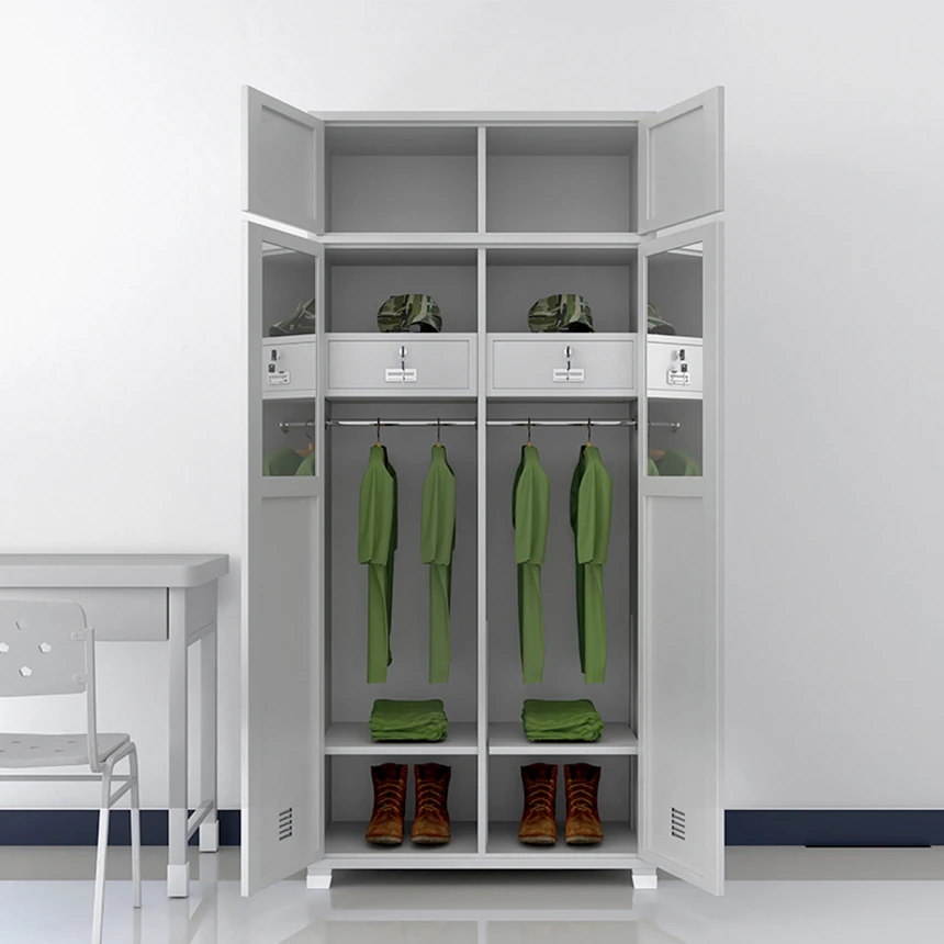 Customized Superior steel storage cabinet Metal 4 door closet Double locker
