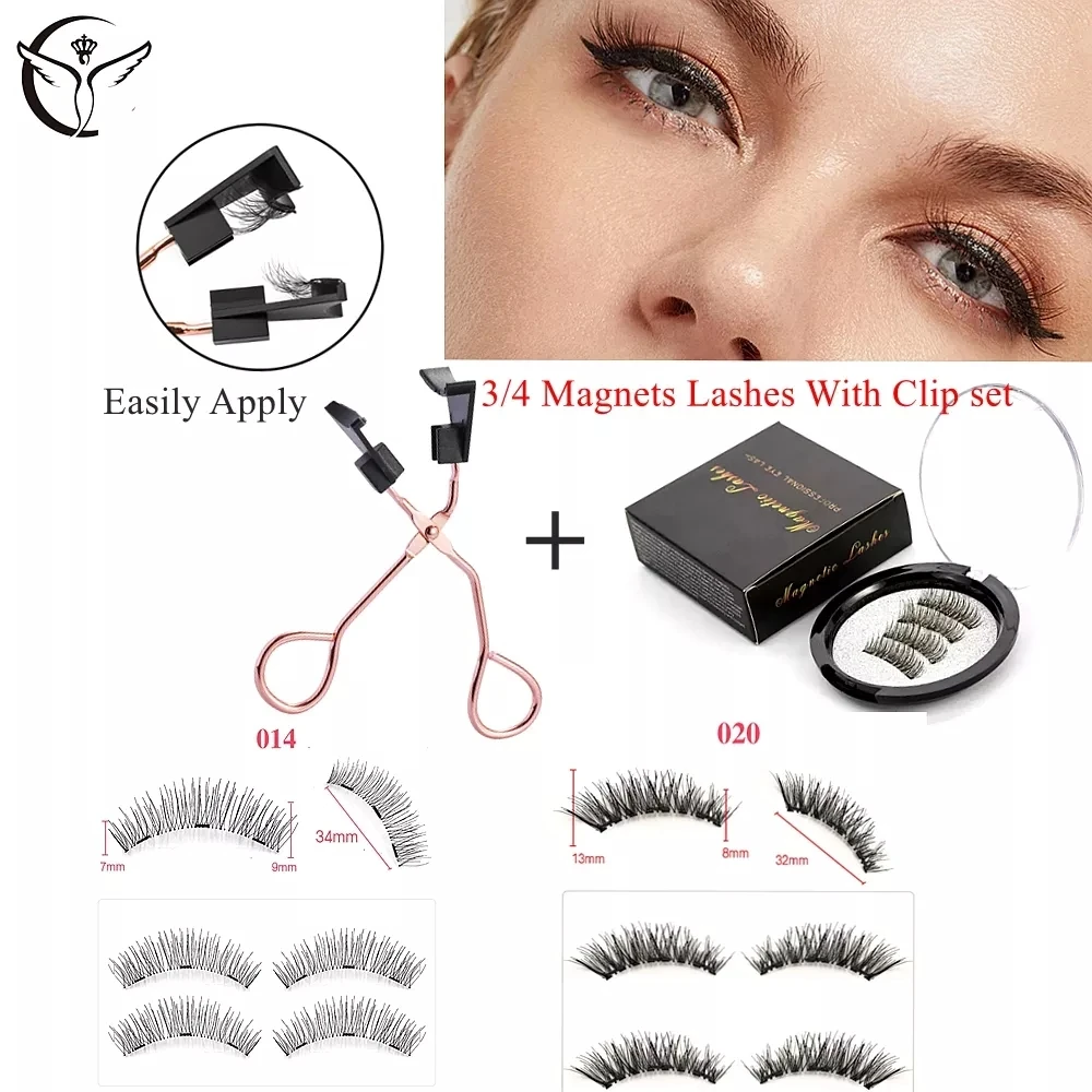 Customized Logo Magnetic Eyelashes 5 Magnets Mink Magnetic False Eyelashes Extension with Clip Kit,Natrual Faux Cils Magnetique