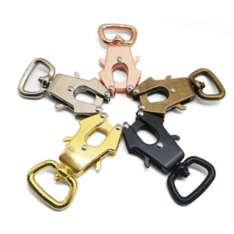38mm metal zinc alloy steel Frog swivel carabiner dog pet carabiner swivel hook