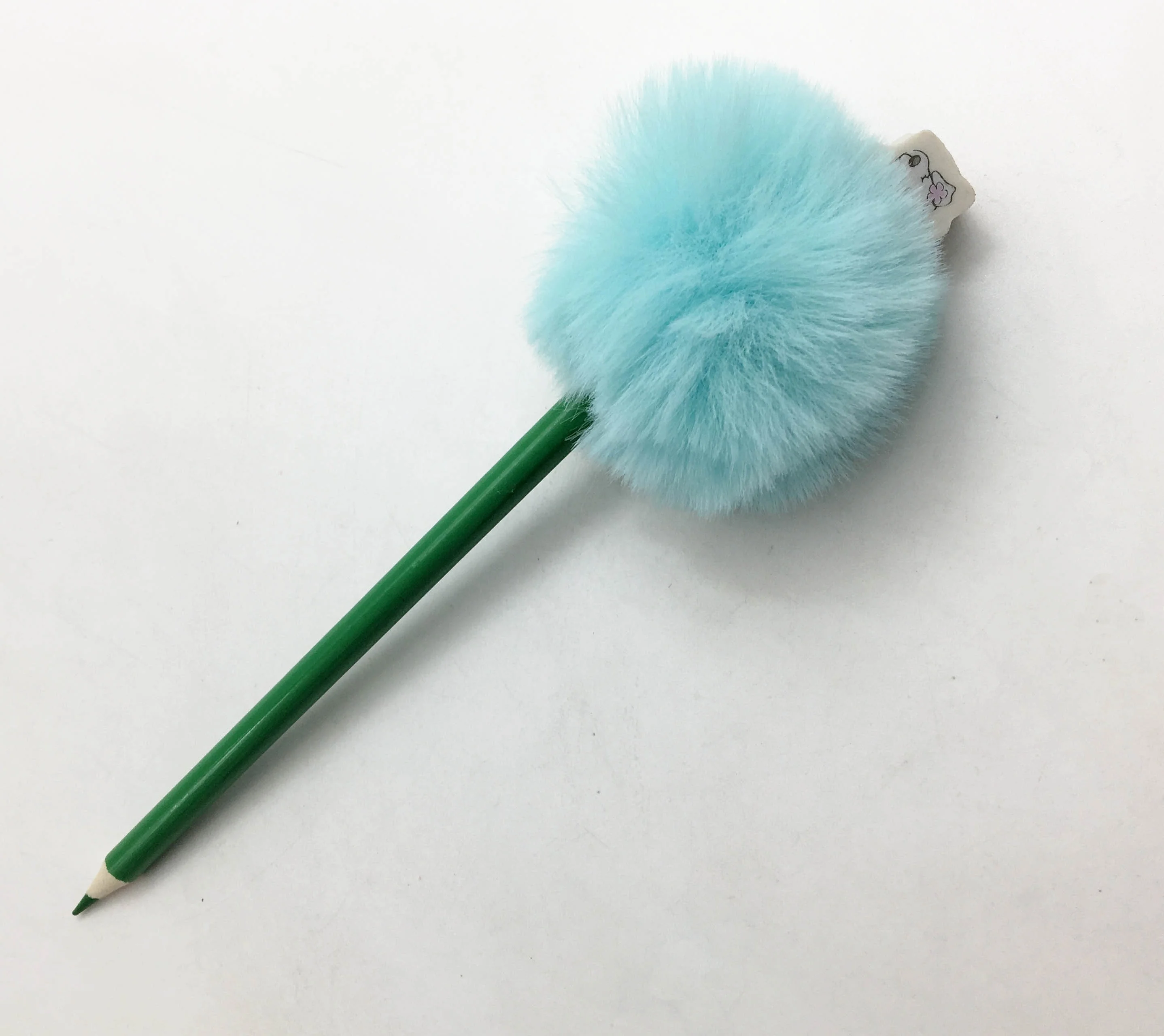 Novelty Fluffy Ball Decorations Pencil With Cute Eraser