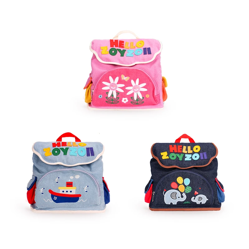 ZOYZOII Original Design Denim Toddler Backpack School Kids Bags Backpack for Boys and Girls