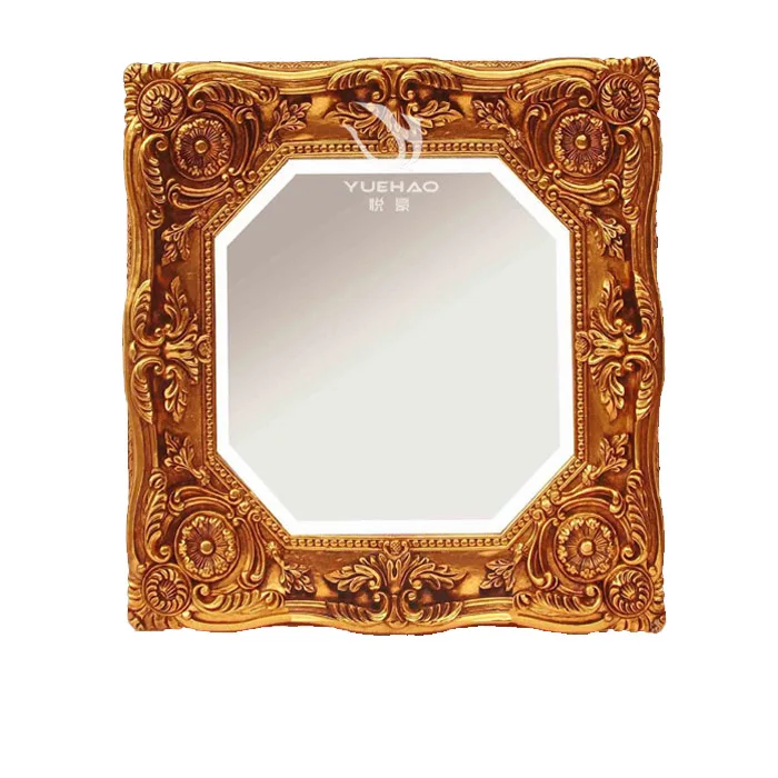 Resin Gold Picture Frame Vintage Luxury Mirror Frame Carved Resin Photo Frame Art for Home Decor