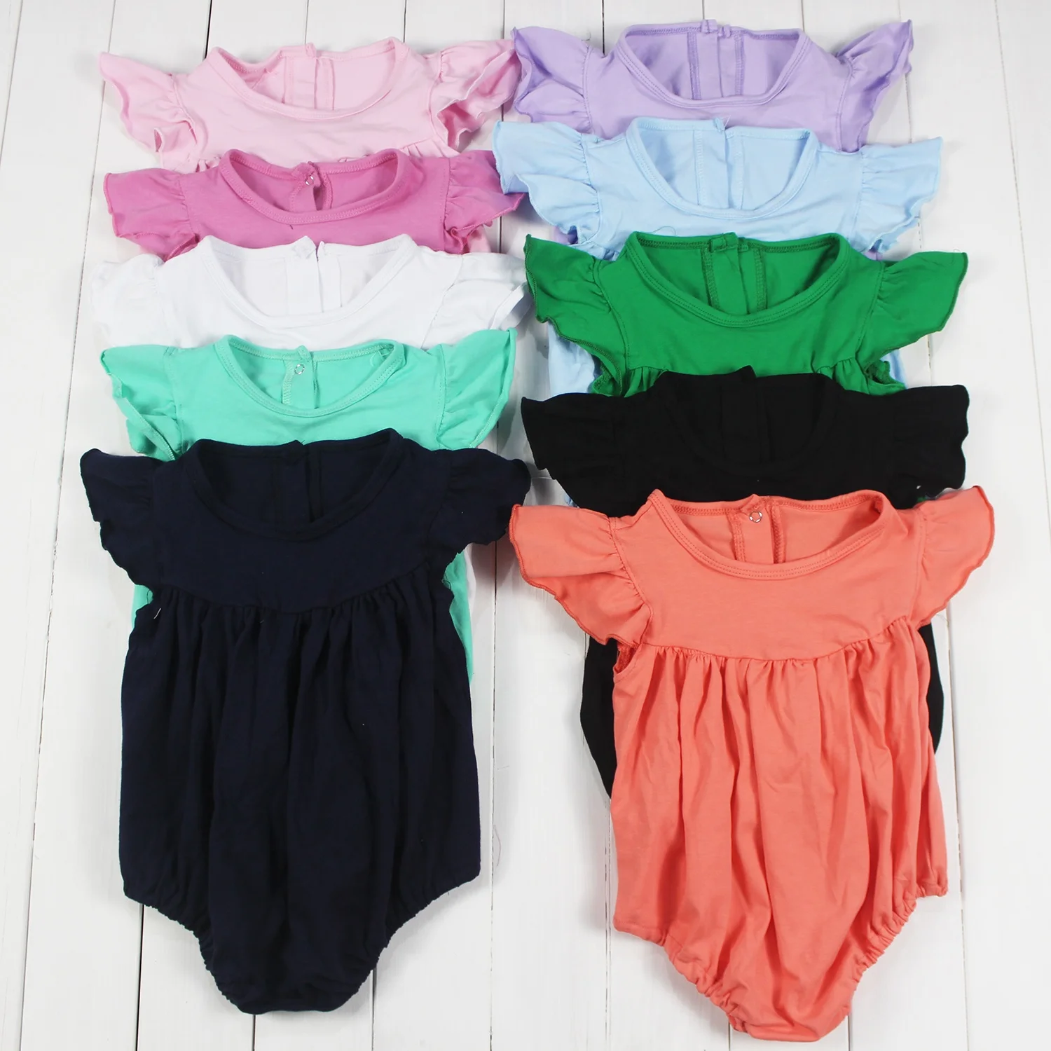 Adorable custom design girls o-neck clothing layer daily life children unicorn printed rompers casual baby romper clothes