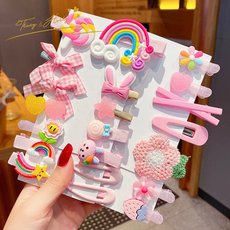 Tracy & Herry NEWest Korea Hot sale Candy Color  Hair Clip Sets Sweet Hair Clips for kids girls