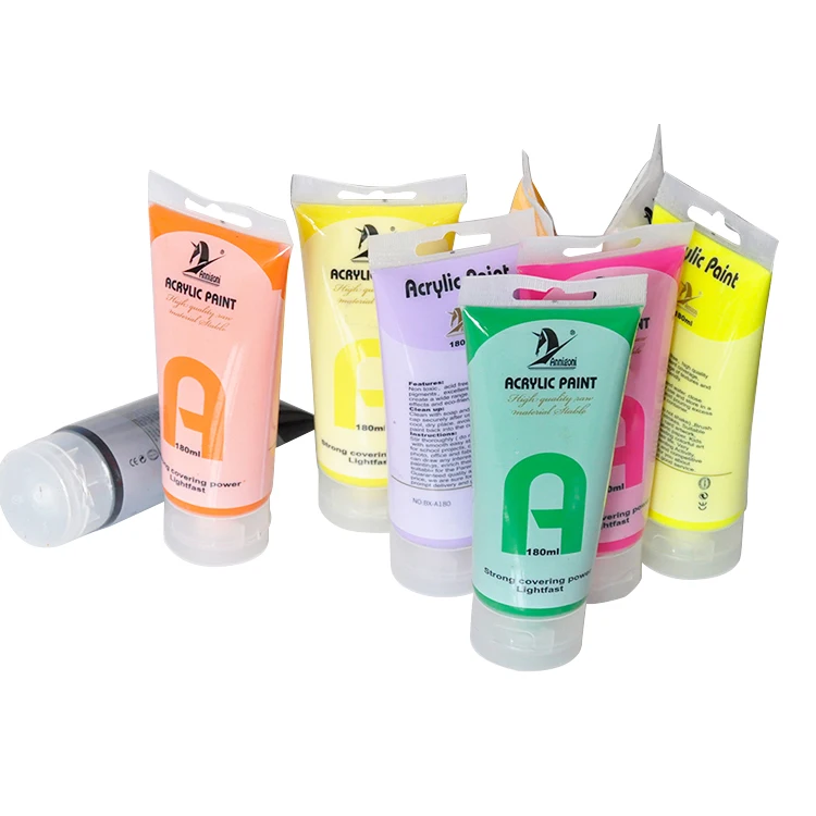 Artist Quality Non Toxic 180ml Bottles Acrylic Paint for Art DIY Outdoor project on Glass Wood Ceramics Fabrics Paper Canvas