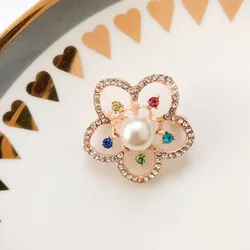 Korean hot style  brooch pin corsage pearl bow zircon flower clothing scarf pin brooch for women girls