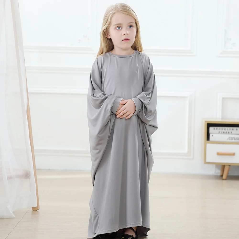 6379Girl Kids Abaya Dubai Hijab Muslim Dress Turkey Oman Abayas for Children Pakistani Kaftan Robe Moroccan Caftan Kids Kimono