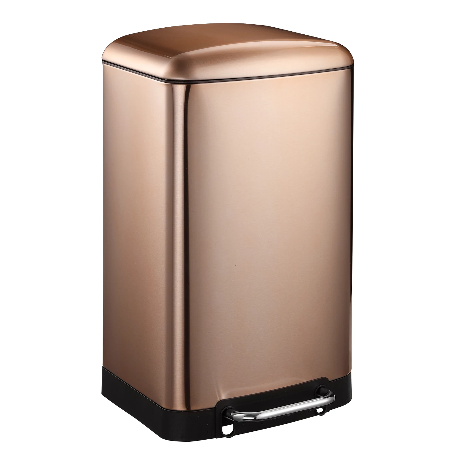 Jili Designs High Quality Stainless Steel Waste Bin Champagne Colour with Lid Pedal 30L Trash Can For home kitchen living room