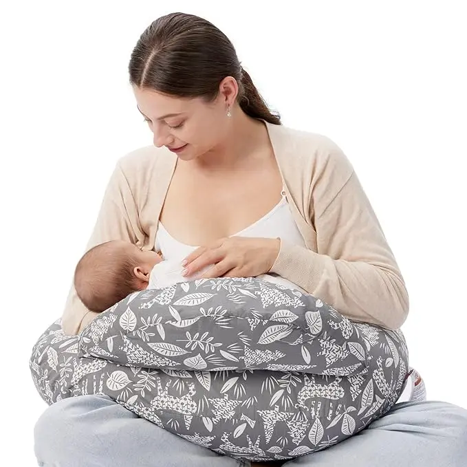 Nursing Pillow and Positioner Feeding Pillow Breastfeeding Bottle Feeding Baby Support Adjustable Waist Strap Removable Cover