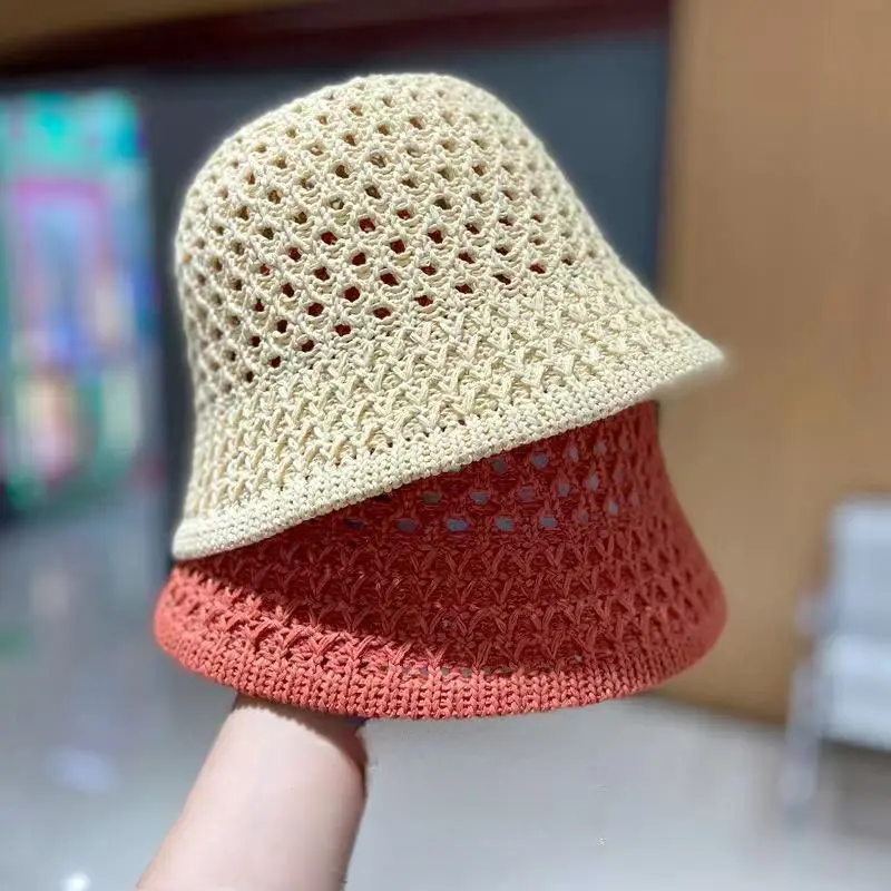 Woven straw rope bucket outdoor cap ECO sunshade ins fashion good bucket hats