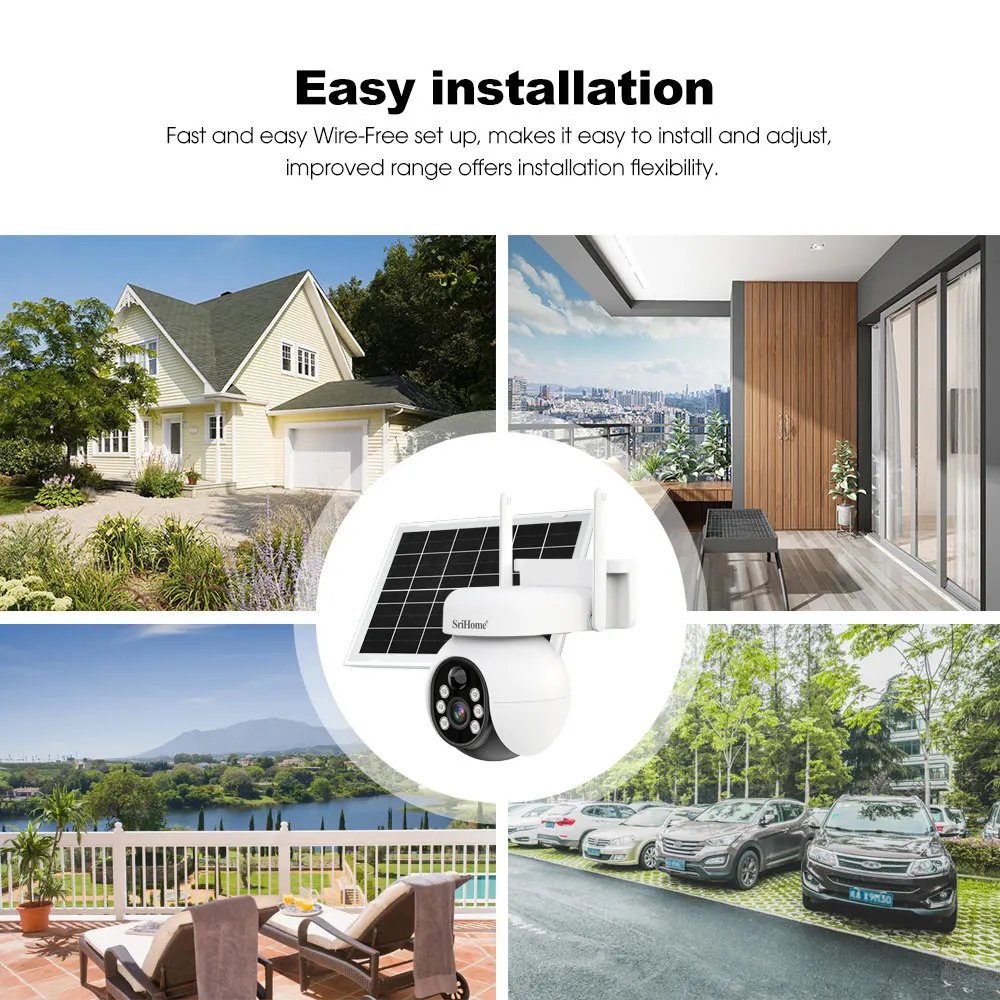 4MP Solar Cell Camera Security CCTV WIFI 4G Camera Pan Tilt Color HD Night Vision PTZ Surveillance Camera