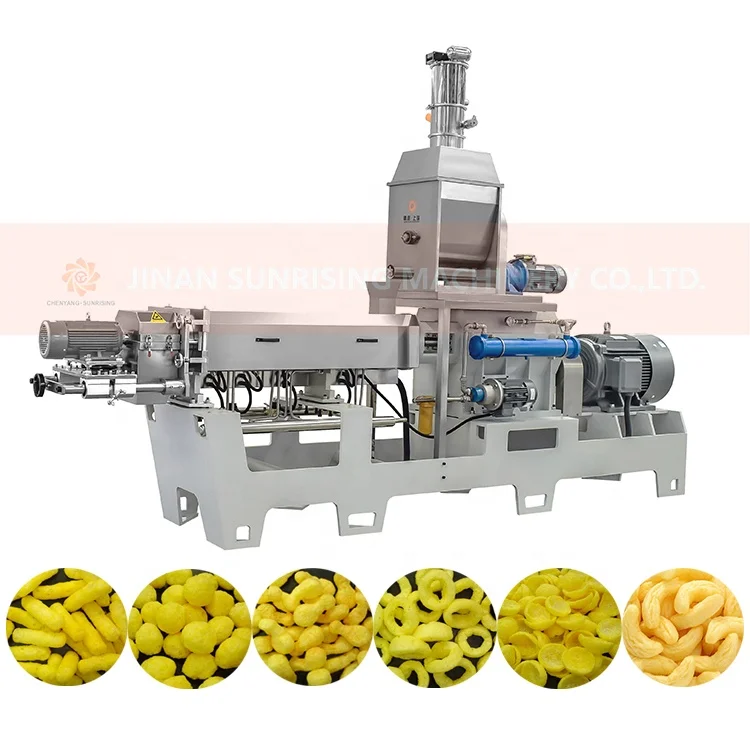 High Quality Cheese Ball Complete Production Line Zimbabwe Puffed Corn Snacks Making Machine