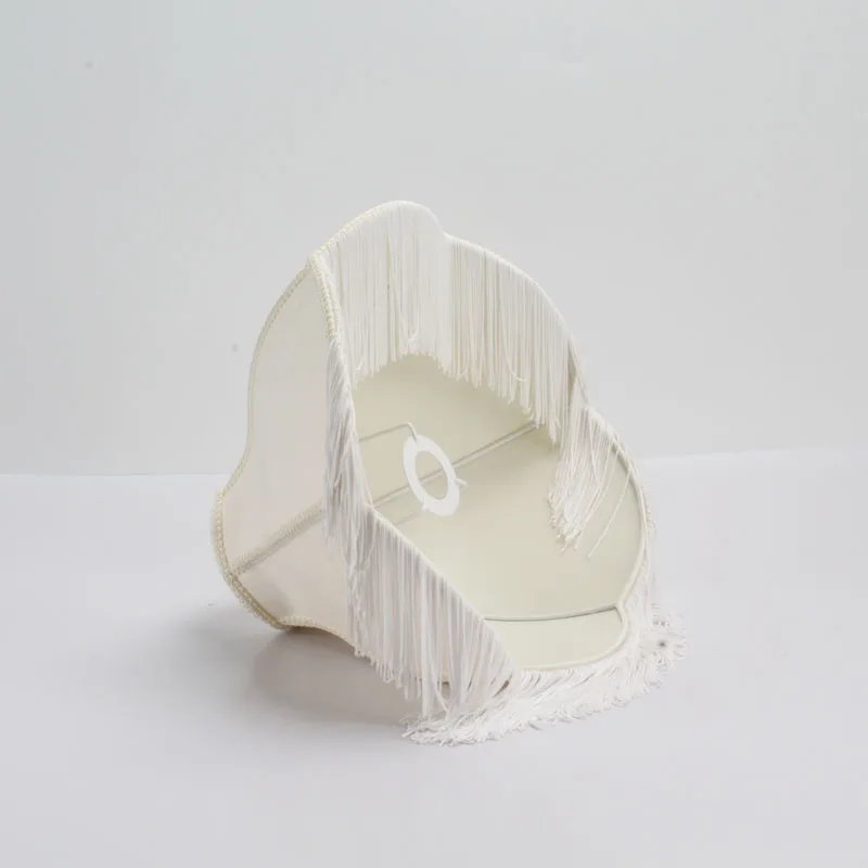 Factory direct European modern table lamp handmade fabric lampshade palace lamp tassel macrame cotton lamp shade