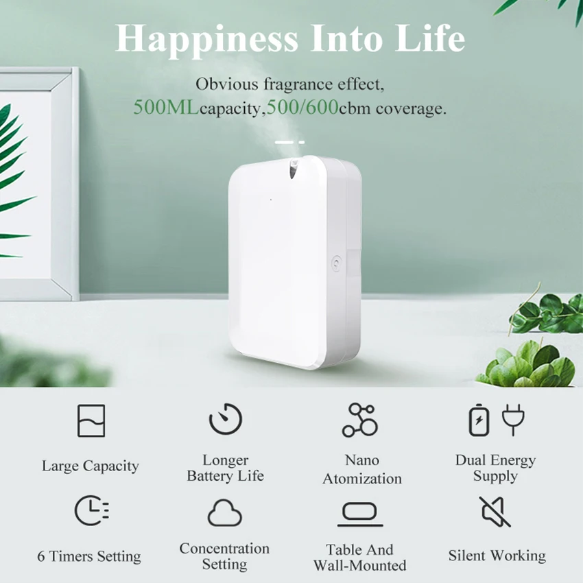500ml X2-Pro Air Nebulizing Scent Machine for Home USB charging Plug-in Type and Battery Commercial Diffuser Hotel Household
