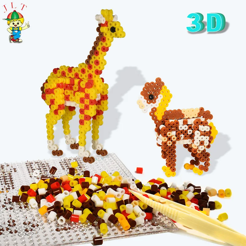 Funny color box 5mm PVA bead kids educational toys diy fuse beads diy 5mm perler hama fused beads kit