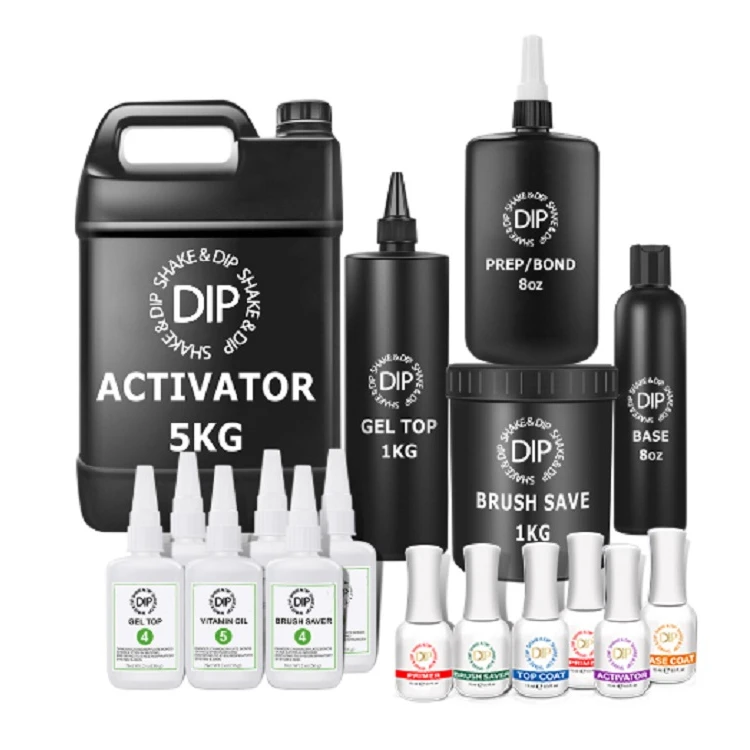 2021 Private Label Color Acrylic Dipping Powder Glue Dip Liquid Gel Base Activator Top Nails System Top Quality