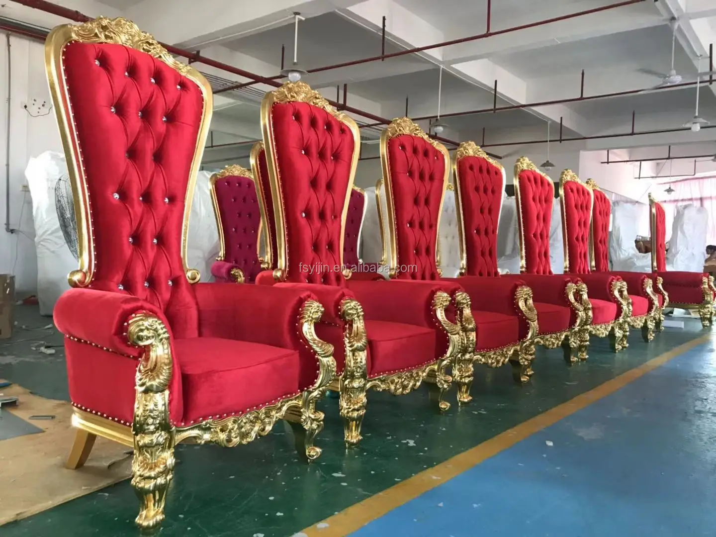 
High back white queen wedding event throne chairs 