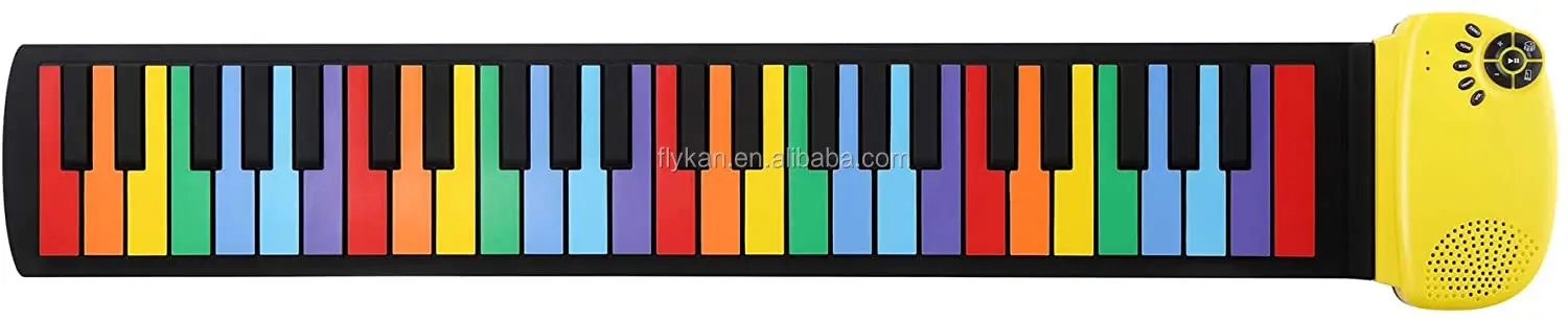 flykan Portable Roll Up Electronic 49 Keys Silicone Piano with Speaker for Kid, Gift Option for Holiday/Birthday
