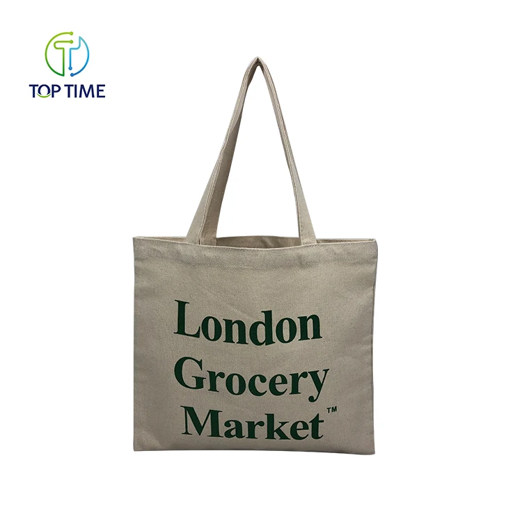 Recycled custom printed canvas tote bags grocery canvas shopping bags for supermarket