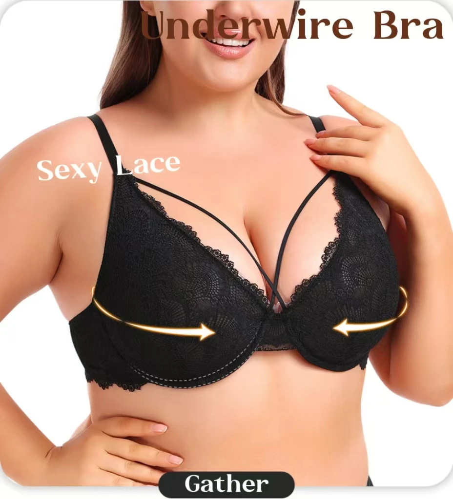 ultra thin underwire sexy lace women plus size bra for women