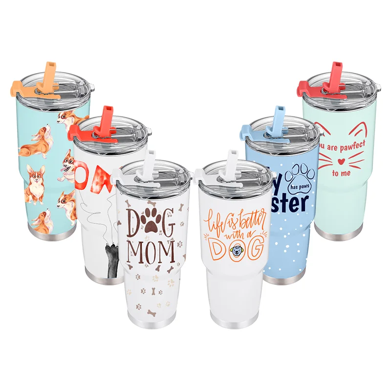 2024 New Everich  Latest Beer Cups Blank 40oz Stainless Steel Vacuum Insulated Tumbler with handle Travel Mug for Pet Lovers