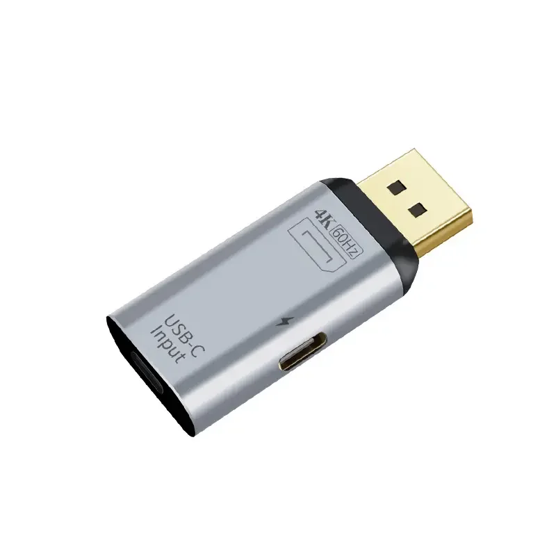USB Type-C переходник для аудио/видео папа 4K @ 60 Гц преобразователь 2-в-1 передатчик с зарядкой PD ПВХ + корпус из алюминиевого сплава