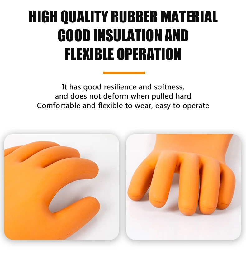 12KV Insulated Gloves Waterproof Durable Electrical Insulating Thick Rubber Gloves