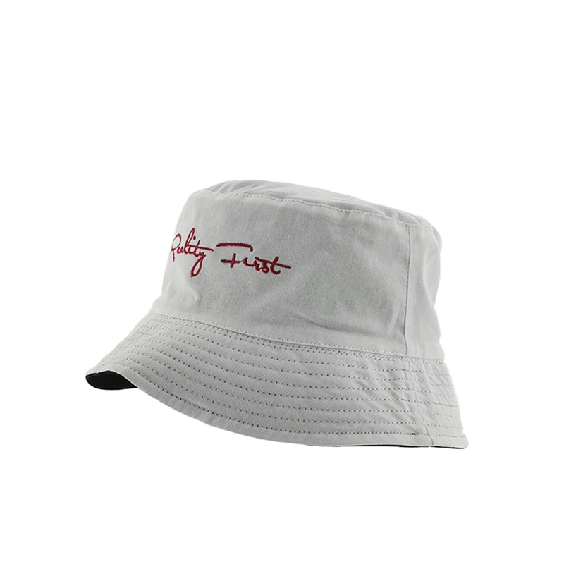 design your own custom embroidery black and white colorful men cotton wide brim adult fisherman bucket hat