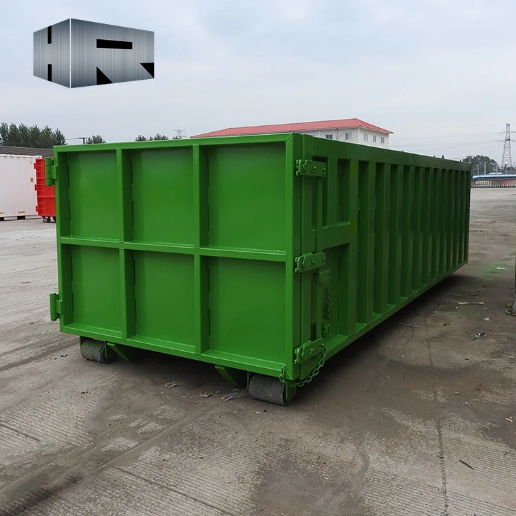 
22cbm stackable open top roll on roll off container truck part scrap metal hook lift dumpster 