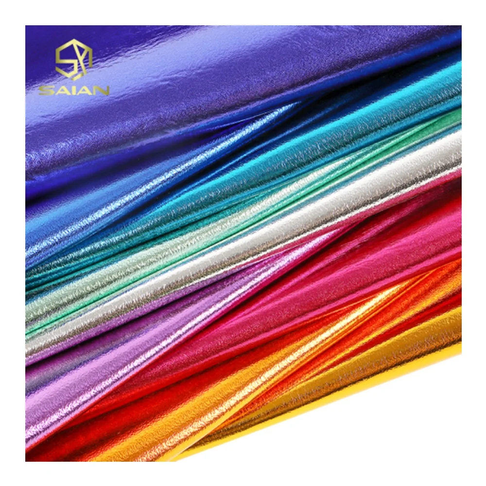 12x53IN Soft Colorful Bright Metallic Mirror PU Glossy Reflective Fuax Leatherette Fabric Rolls For Wallet Shoes Bags