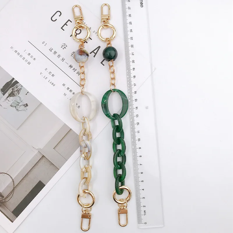 Acrylic Double Chain Portable Mobile Phone Lanyard Diy Jewelry Accessories Retro Mobile Phone Case Chain 2021