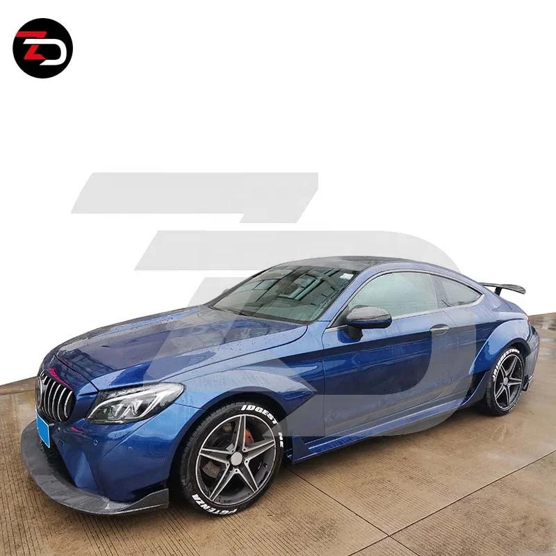Hight Quality ZD Body Kit With Bumper Fender Flares Spoiler For Mercedes C Class C205 Coupe C63 C200 C260 Change To Wide Style