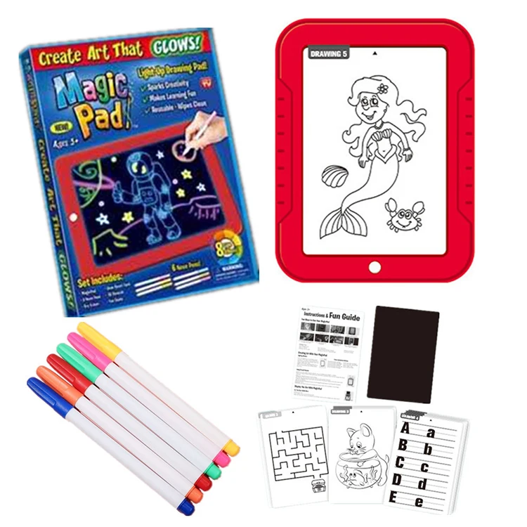 2022 Agreat Cheap Plastic Magic Pad Writing Board Drawing Luminous Drawing Board Toys For Kids Magic Pad