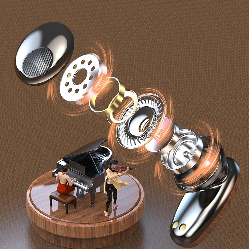 New Fashion M35 Tws Earbuds 9d Hifi Stereo Wood Design Waterproof In Ear Headphone 5.2 Low Latency Game Wireless Earphones