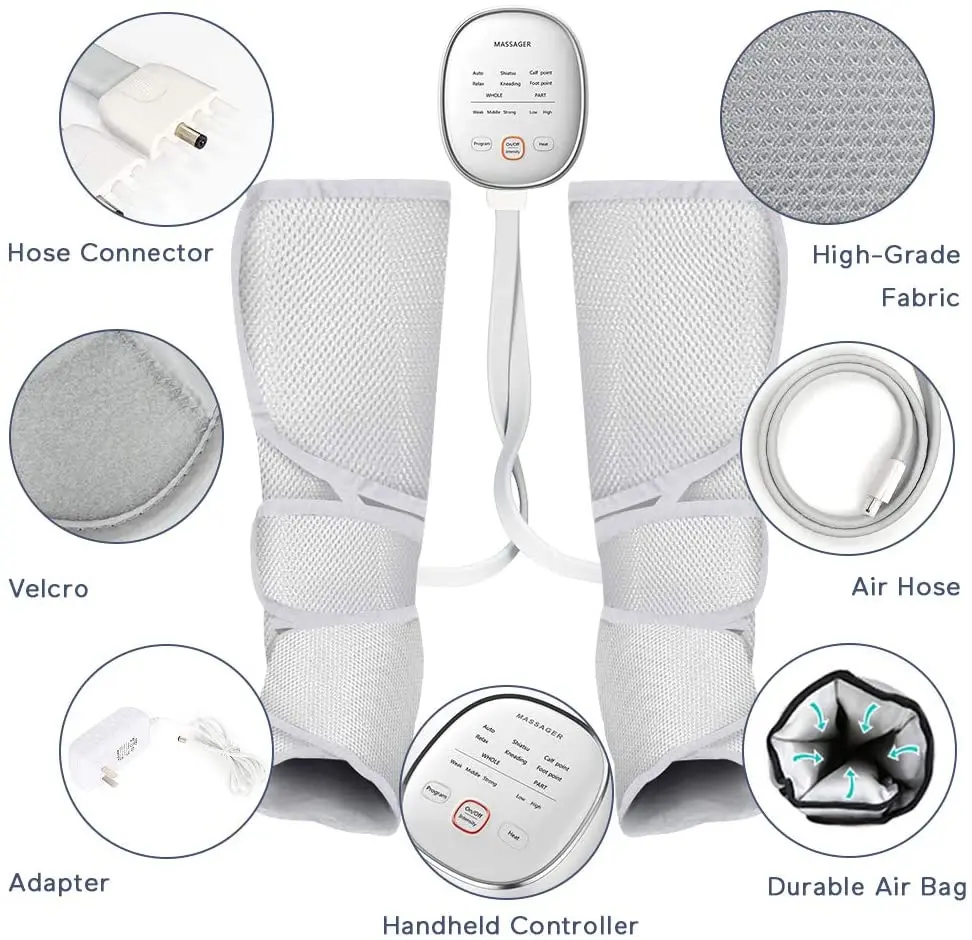 Air Compression Leg Massager for Circulation and Relaxation Relieve Leg or Arm Pain Muscle Fatigue and Muscle Soreness