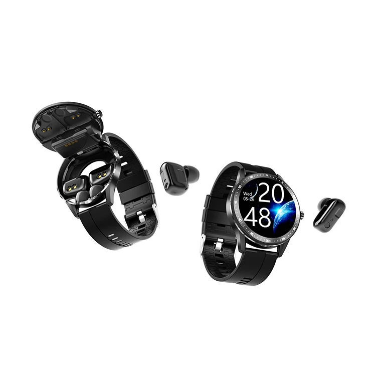Amazon sells sport Bluetooth smartwatch two in one and 2 in 1 earbuds headphone smart watch with tws earphone